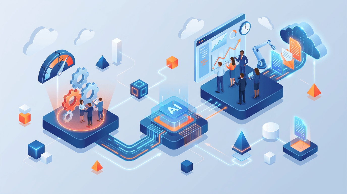 Visualisatie van arbeidsmarktkrapte en AI-automatisering die capaciteit vrijmaakt